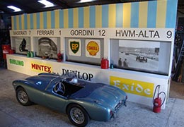 Vintage motorsport pit display
